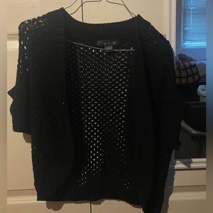 Black August Silk Crochet Shrug/Cardigan (Size L)